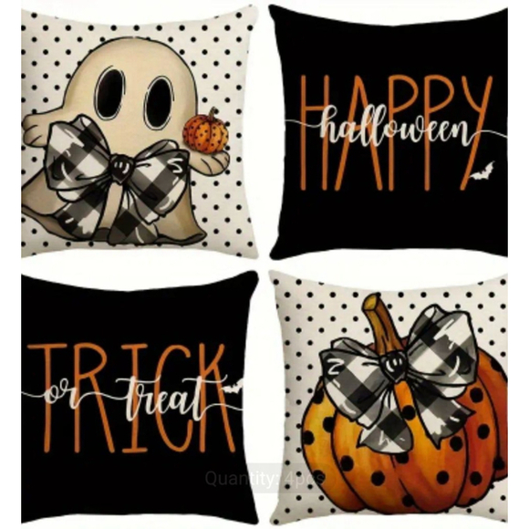 Halloween Pillow Covers Set, 4pcs, 18x18" - Picture 2 of 4